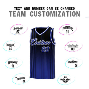 Custom Black Royal Gradient Fashion Sets Sports Stripe Uniform Basketball Jersey