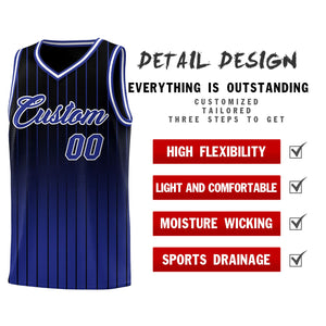 Custom Black Royal Gradient Fashion Sets Sports Stripe Uniform Basketball Jersey