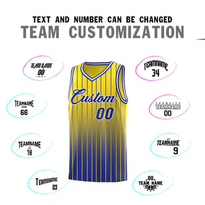 Custom Gold Royal Gradient Fashion Sets Sports Stripe Uniform Basketball Jersey