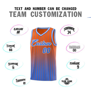 Custom Orange Powder Blue Gradient Fashion Sets Sports Stripe Uniform Basketball Jersey