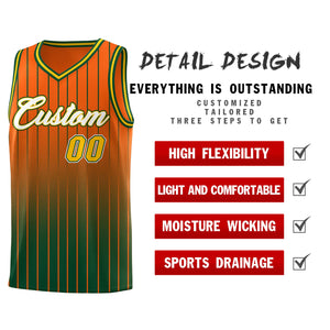 Custom Orange Green Gradient Fashion Sets Sports Stripe Uniform Basketball Jersey