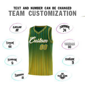 Custom Green Old Gold Gradient Fashion Sets Sports Stripe Uniform Basketball Jersey