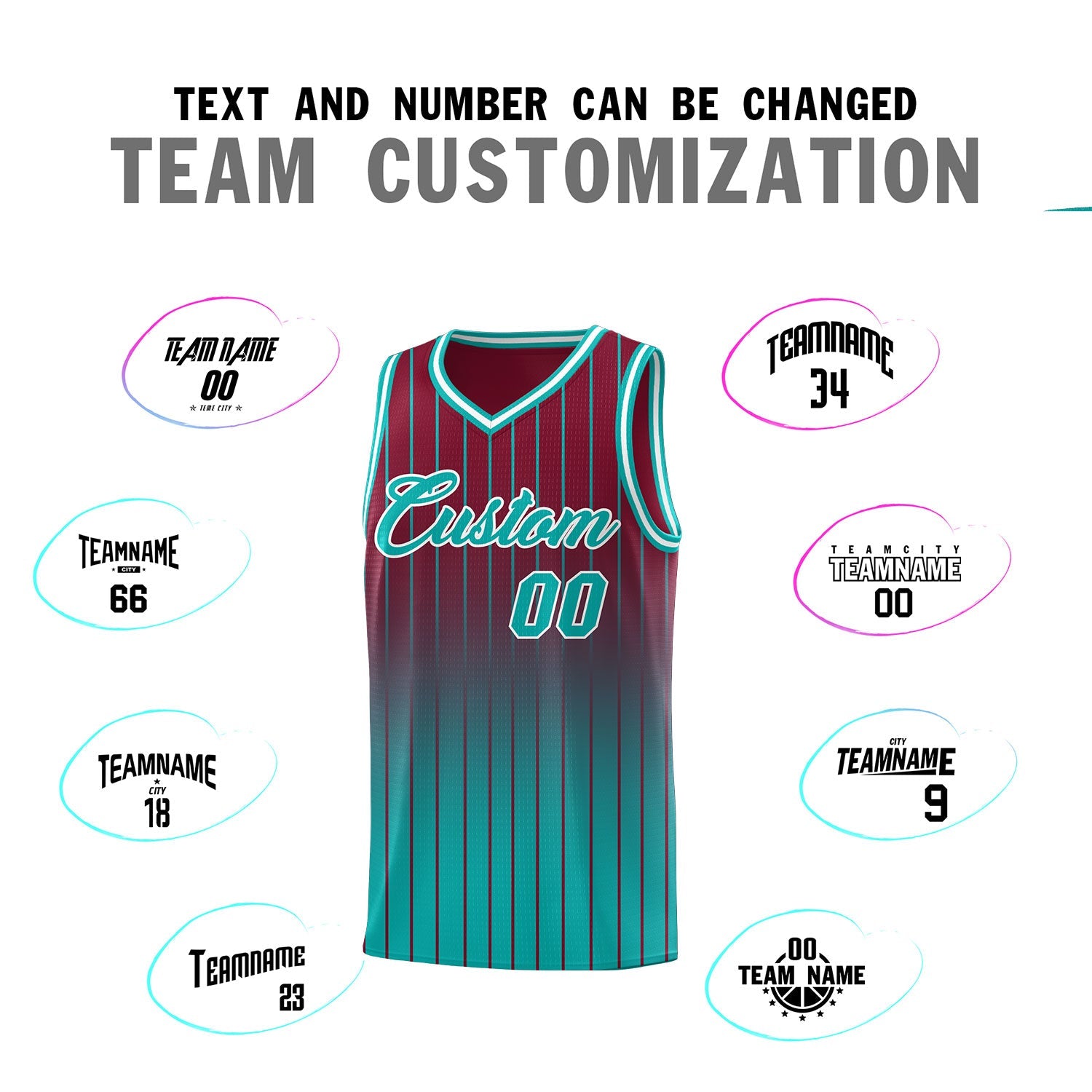 Custom Crimson Bright Green Gradient Fashion Sets Sports Stripe Uniform Basketball Jersey