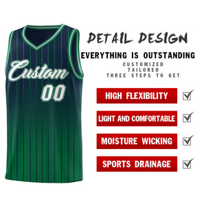 Custom Navy Kelly Green Gradient Fashion Sets Sports Stripe Uniform Basketball Jersey