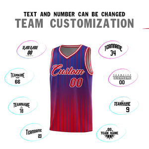 Custom Royal Red Gradient Fashion Sets Sports Stripe Uniform Basketball Jersey