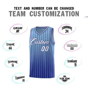 Custom Light Blue Royal Gradient Fashion Sets Sports Stripe Uniform Basketball Jersey