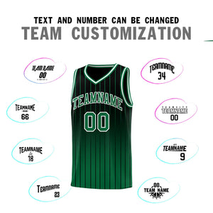 Custom Black Green Gradient Fashion Sets Sports Stripe Uniform Basketball Jersey