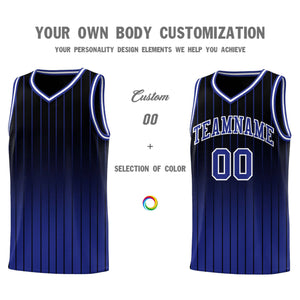 Custom Black Royal Gradient Fashion Sets Sports Stripe Uniform Basketball Jersey