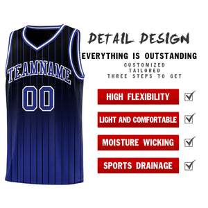 Custom Black Royal Gradient Fashion Sets Sports Stripe Uniform Basketball Jersey