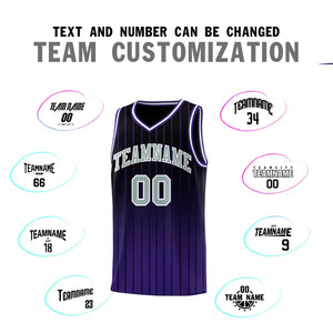 Custom Black Purple Gradient Fashion Sets Sports Stripe Uniform Basketball Jersey