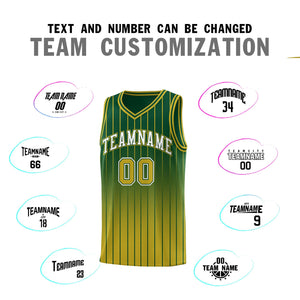 Custom Green Old Gold Gradient Fashion Sets Sports Stripe Uniform Basketball Jersey