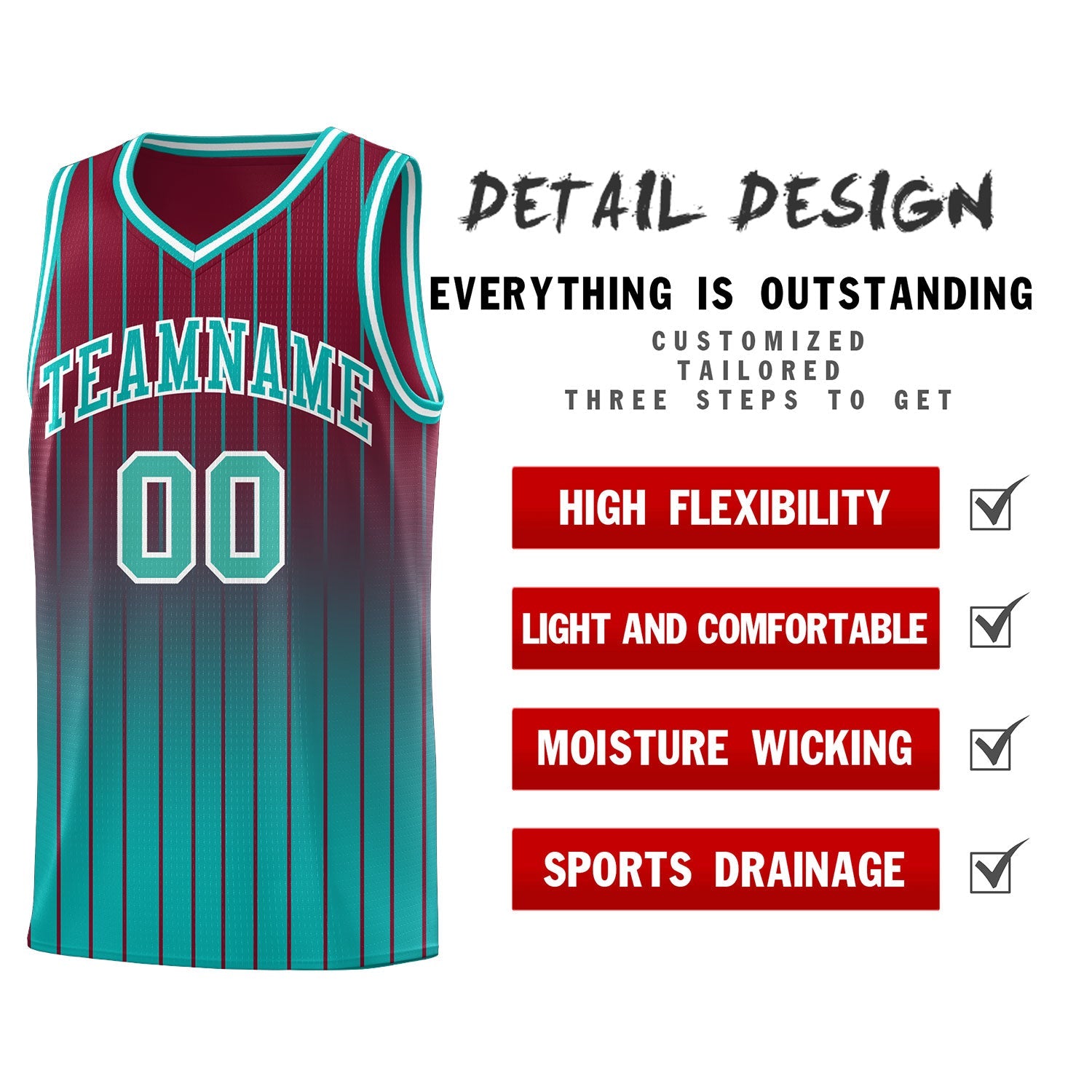 Custom Crimson Bright Green Gradient Fashion Sets Sports Stripe Uniform Basketball Jersey