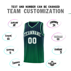 Custom Navy Kelly Green Gradient Fashion Sets Sports Stripe Uniform Basketball Jersey