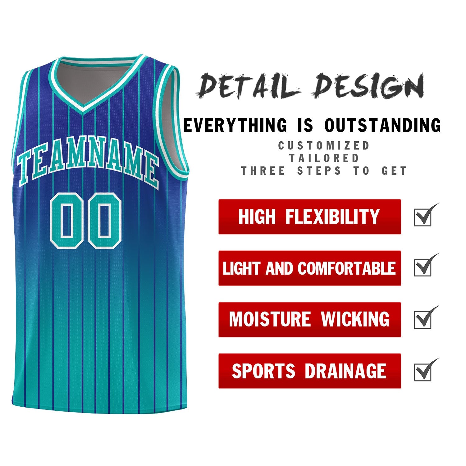 Custom Royal Bright Green Gradient Fashion Sets Sports Stripe Uniform Basketball Jersey