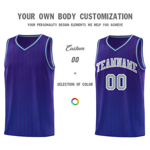 Custom Purple Royal Gradient Fashion Sets Sports Stripe Uniform Basketball Jersey