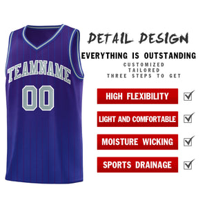 Custom Purple Royal Gradient Fashion Sets Sports Stripe Uniform Basketball Jersey