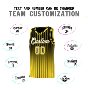 Custom Black Gold Gradient Fashion Sets Sports Stripe Uniform Basketball Jersey