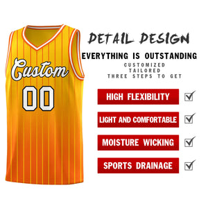 Custom Gold Orange Gradient Fashion Sets Sports Stripe Uniform Basketball Jersey