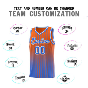 Custom Orange Powder Blue Gradient Fashion Sets Sports Stripe Uniform Basketball Jersey