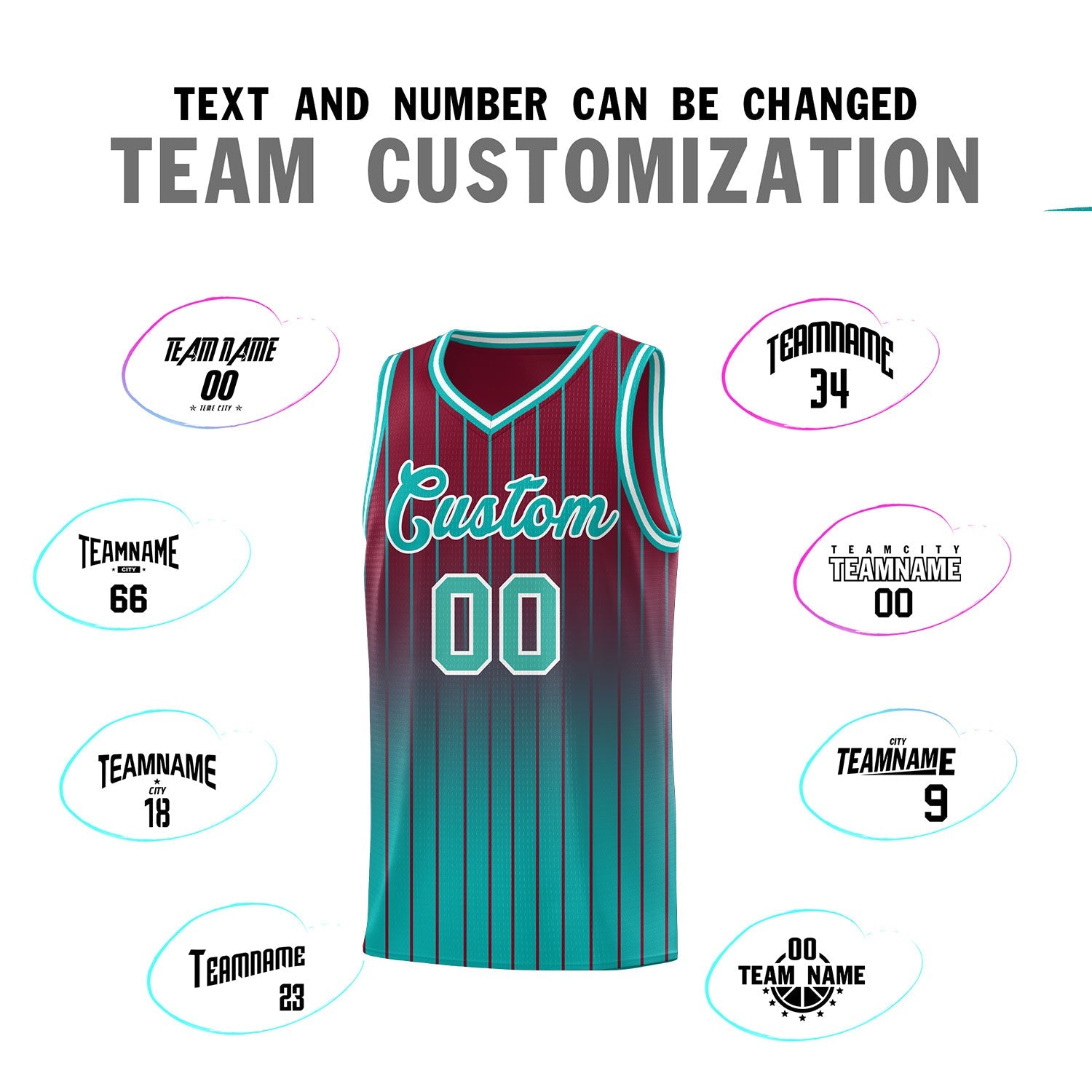 Custom Crimson Bright Green Gradient Fashion Sets Sports Stripe Uniform Basketball Jersey