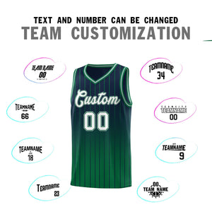 Custom Navy Kelly Green Gradient Fashion Sets Sports Stripe Uniform Basketball Jersey