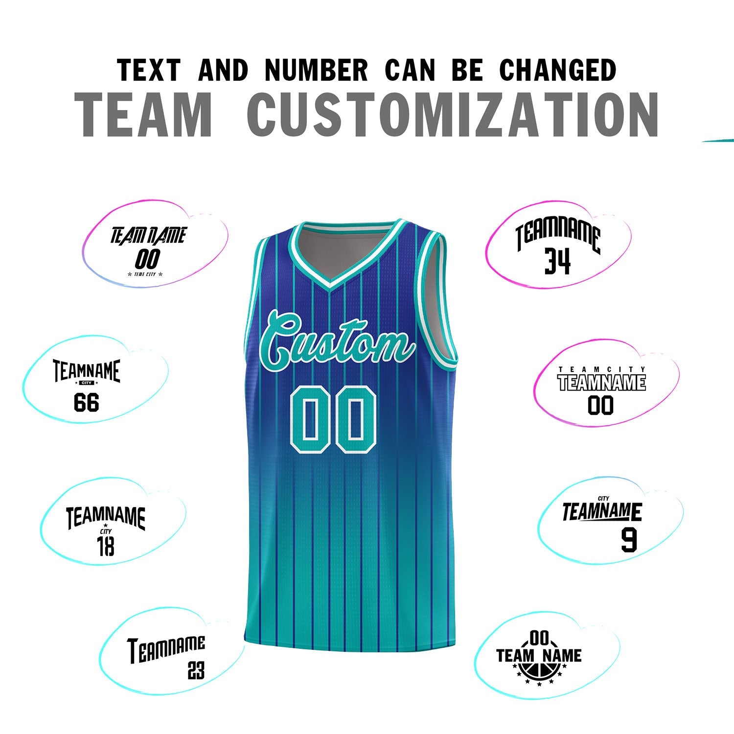 Custom Royal Bright Green Gradient Fashion Sets Sports Stripe Uniform Basketball Jersey