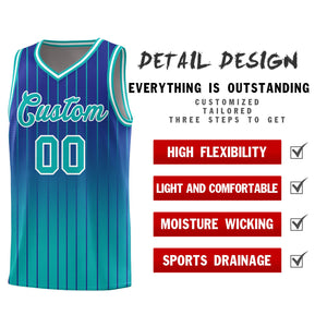 Custom Royal Bright Green Gradient Fashion Sets Sports Stripe Uniform Basketball Jersey