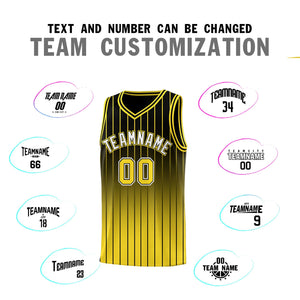 Custom Black Gold Gradient Fashion Sets Sports Stripe Uniform Basketball Jersey