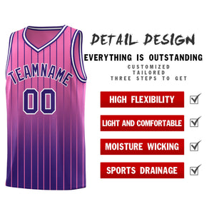 Custom Pink Purple Gradient Fashion Sets Sports Stripe Uniform Basketball Jersey