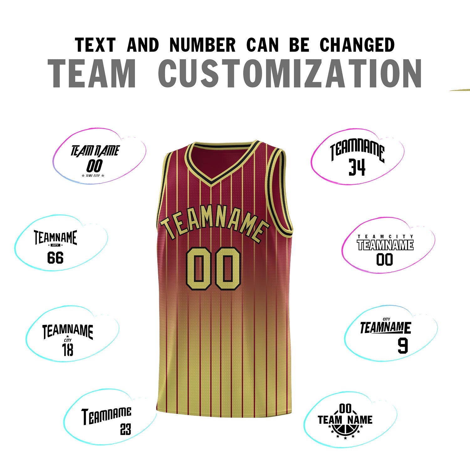 Custom Crimson Old Gold Gradient Fashion Sets Sports Stripe Uniform Basketball Jersey