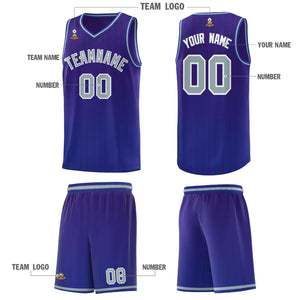 Custom Purple Royal Gradient Fashion Sets Sports Stripe Uniform Basketball Jersey