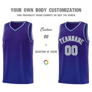 Custom Purple Royal Gradient Fashion Sets Sports Stripe Uniform Basketball Jersey