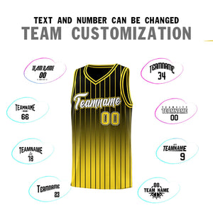 Custom Black Gold Gradient Fashion Sets Sports Stripe Uniform Basketball Jersey