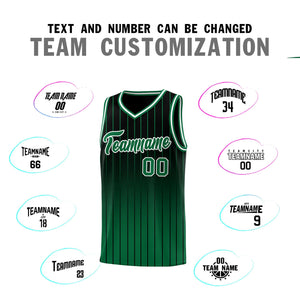 Custom Black Green Gradient Fashion Sets Sports Stripe Uniform Basketball Jersey