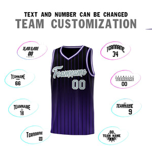 Custom Black Purple Gradient Fashion Sets Sports Stripe Uniform Basketball Jersey