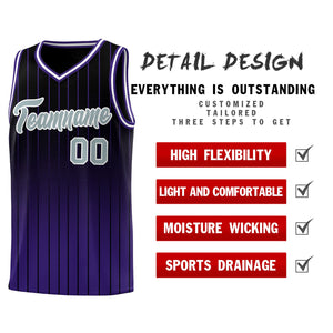 Custom Black Purple Gradient Fashion Sets Sports Stripe Uniform Basketball Jersey