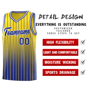 Custom Gold Royal Gradient Fashion Sets Sports Stripe Uniform Basketball Jersey