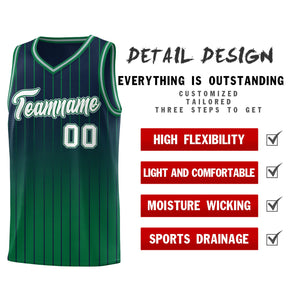 Custom Navy Kelly Green Gradient Fashion Sets Sports Stripe Uniform Basketball Jersey