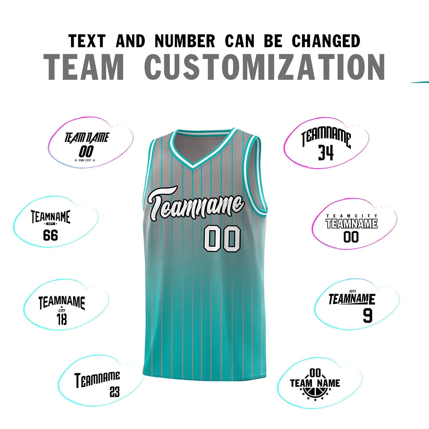 Custom Gray Bright Green Gradient Fashion Sets Sports Stripe Uniform Basketball Jersey