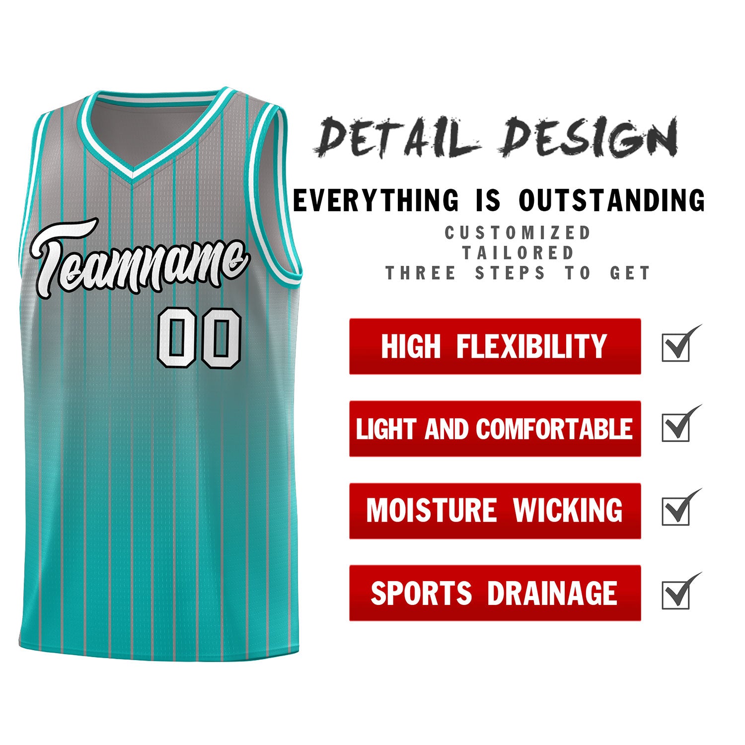 Custom Gray Bright Green Gradient Fashion Sets Sports Stripe Uniform Basketball Jersey