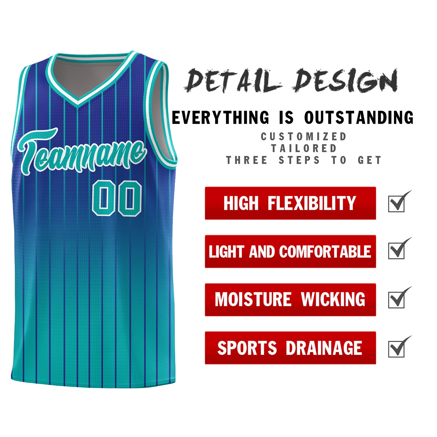 Custom Royal Bright Green Gradient Fashion Sets Sports Stripe Uniform Basketball Jersey