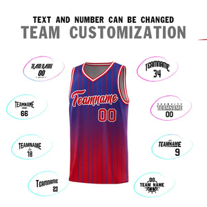 Custom Royal Red Gradient Fashion Sets Sports Stripe Uniform Basketball Jersey