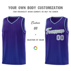 Custom Purple Royal Gradient Fashion Sets Sports Stripe Uniform Basketball Jersey