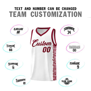 Custom White Crimson Personalized Indians Pattern Sets Sports Uniform Basketball Jersey