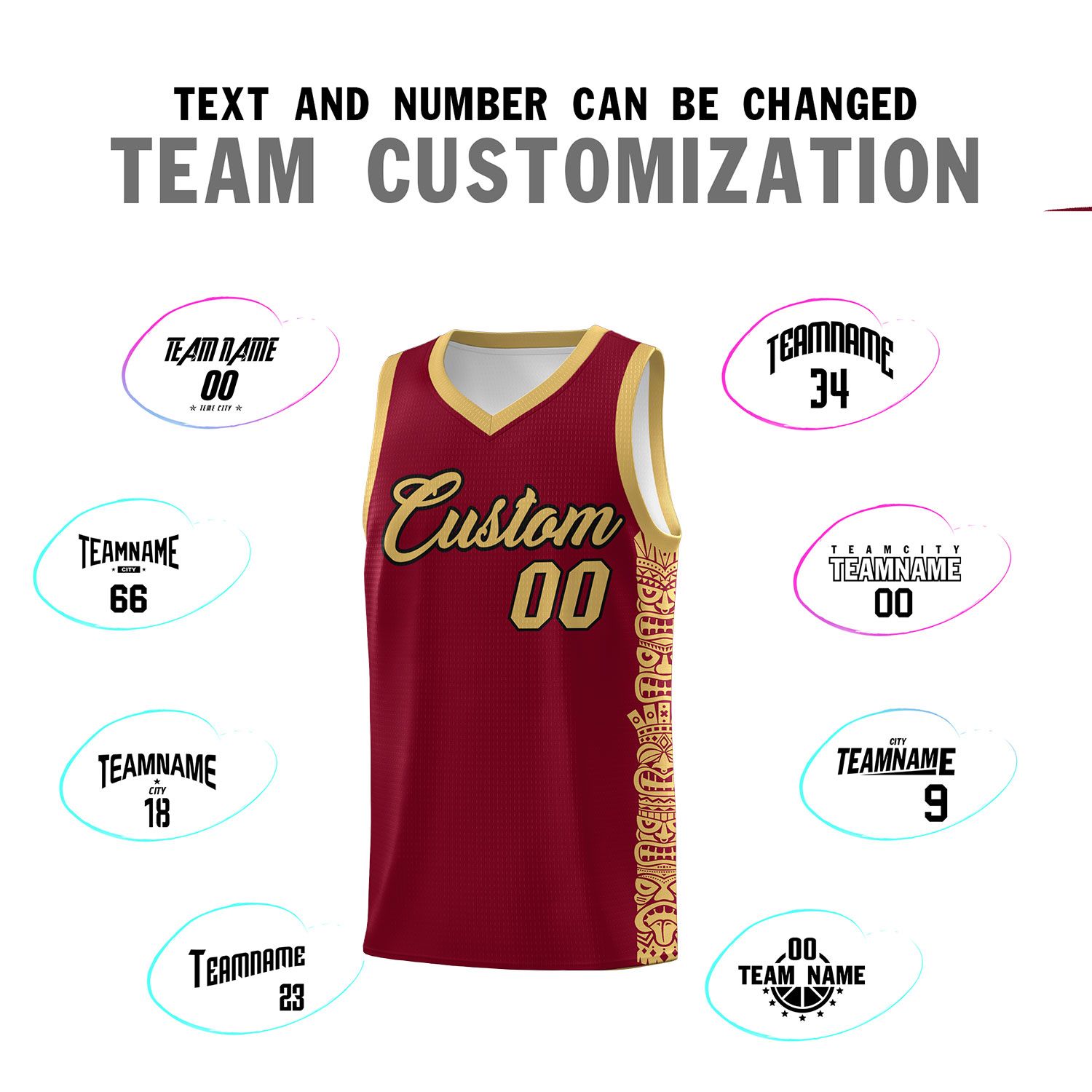 Custom Crimson Old Gold Personalized Indians Pattern Sets Sports Uniform Basketball Jersey