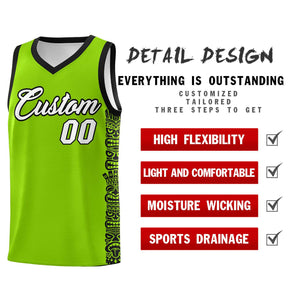 Custom Green Black Personalized Indians Pattern Sets Sports Uniform Basketball Jersey