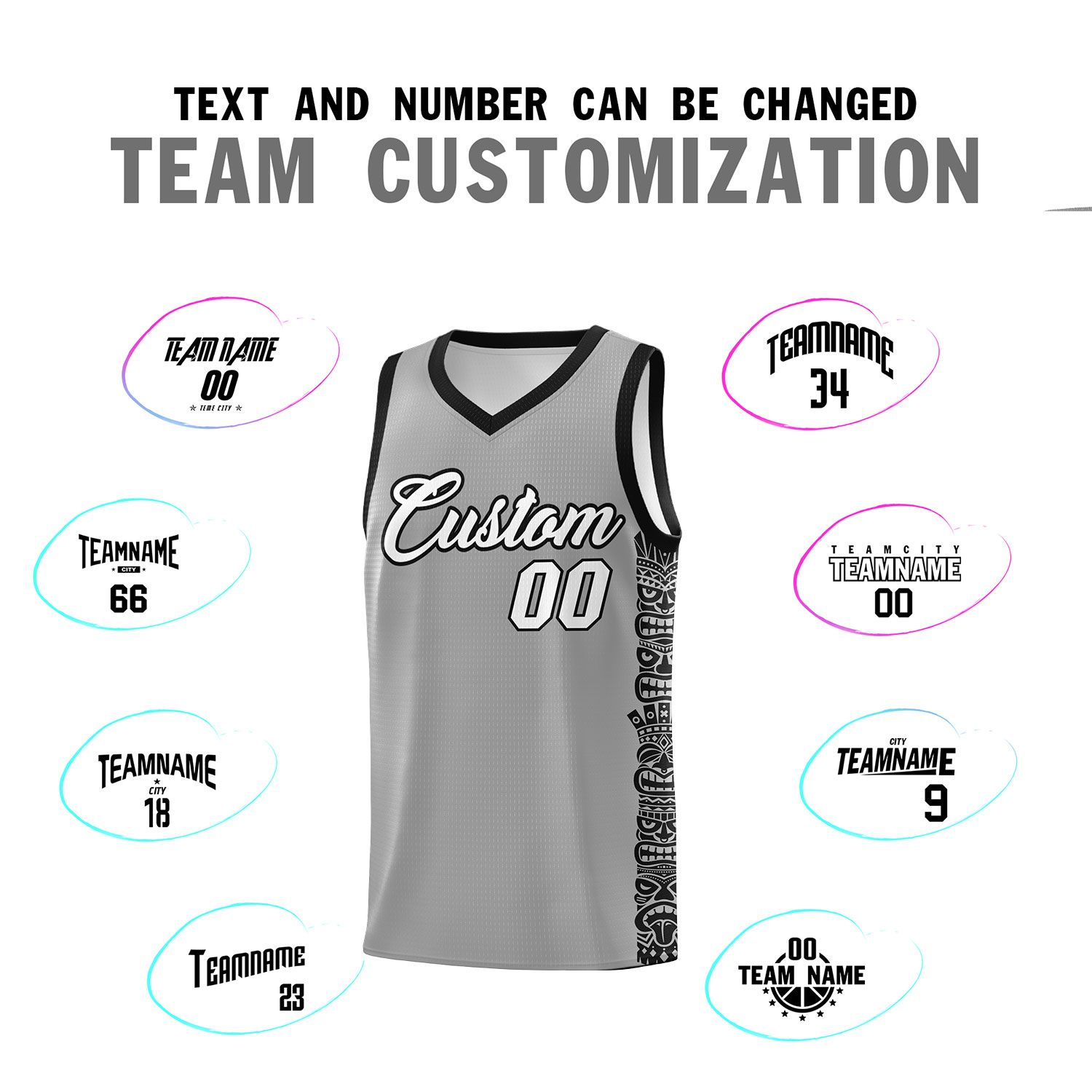 Custom Dark Gray Black Personalized Indians Pattern Sets Sports Uniform Basketball Jersey