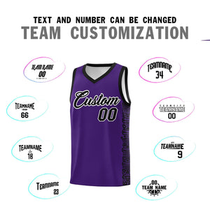 Custom Purple Black Personalized Indians Pattern Sets Sports Uniform Basketball Jersey