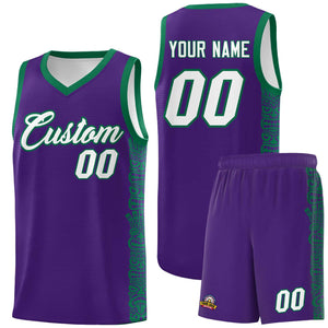 Custom Purple Kelly Green Personalized Indians Pattern Sets Sports Uniform Basketball Jersey