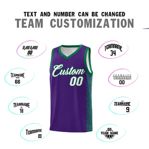 Custom Purple Kelly Green Personalized Indians Pattern Sets Sports Uniform Basketball Jersey